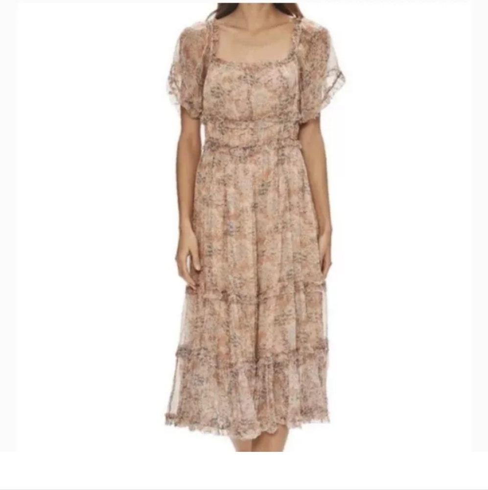 Anthropologie Love The Label Pastel Floral Print Dress Size Small